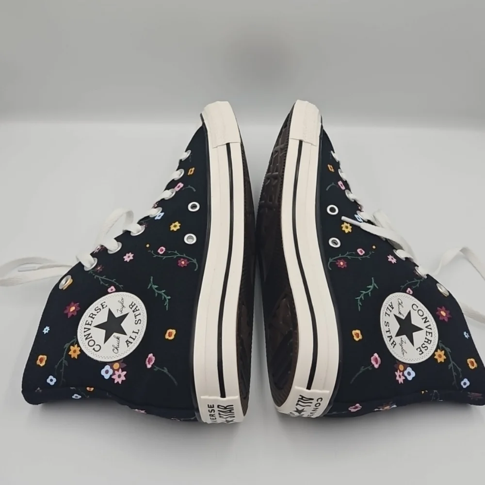 Converse Women's Black Multicolor Floral High-Tops - Picture 6 of 9